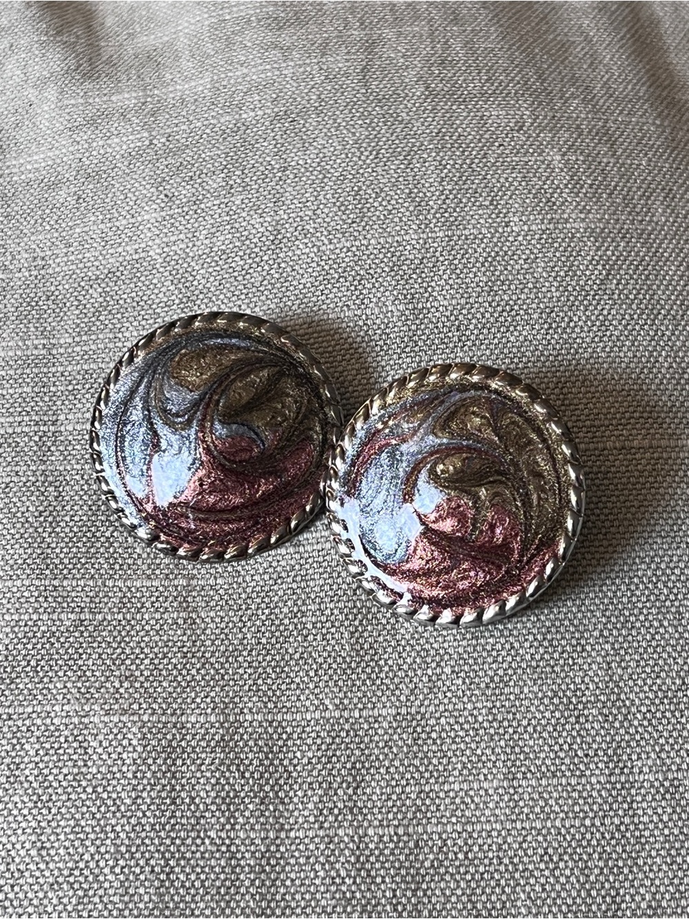 Chunky brown glittery earrings